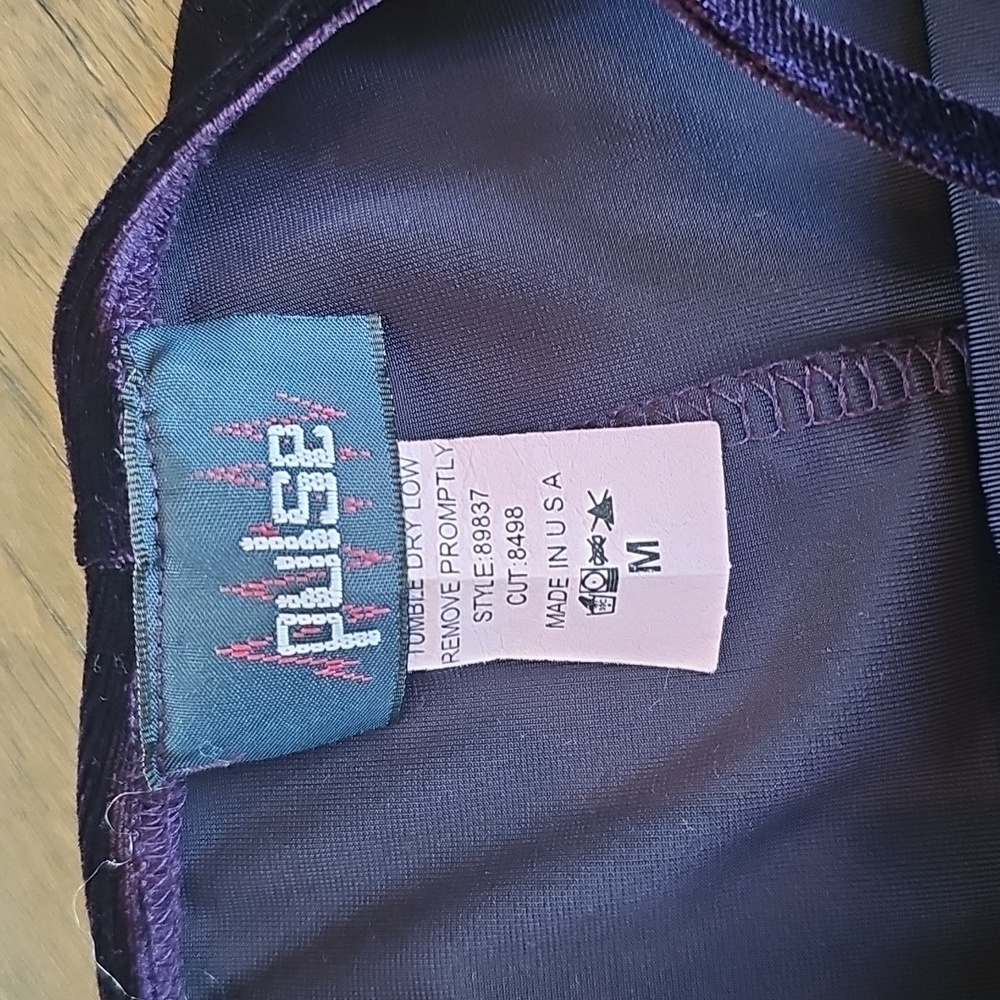 VINTAGE VELVET MIDNIGHT PURPLE FLAME DRESS - Picture 11 of 12